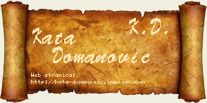 Kata Domanović vizit kartica